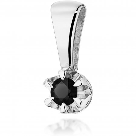 Harf Zawieszka z białego złota z czarnym diamentem 0,12 ct, próba 585 B0064-ZA-AUB-DIB-02-OK