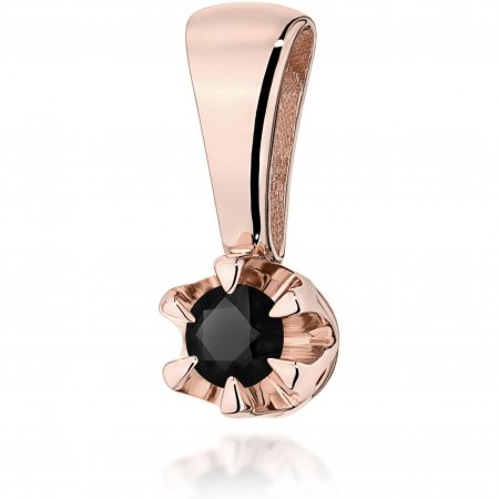 Harf Zawieszka z różowego złota z czarnym diamentem 0,12 ct, próba 585 B0064-ZA-AUR-DIB-02-OK
