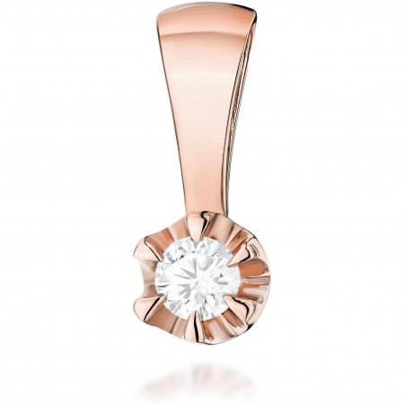 Harf Zawieszka z różowego złota próby 585 z diamentem laboratoryjnym 0,10 ct B0064-ZA-AUR-LDW-04-OK