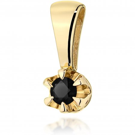 Harf Zawieszka z żółtego złota z czarnym diamentem 0,12 ct, próba 585 B0064-ZA-AUZ-DIB-02-OK