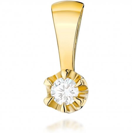 Harf Zawieszka z żółtego złota próby 585 z diamentem laboratoryjnym 0,10 ct B0064-ZA-AUZ-LDW-04-OK