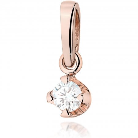 Harf Zawieszka z różowego złota próby 585 z diamentem 0,10 ct B0068-ZA-AUR-DIW-04-OK