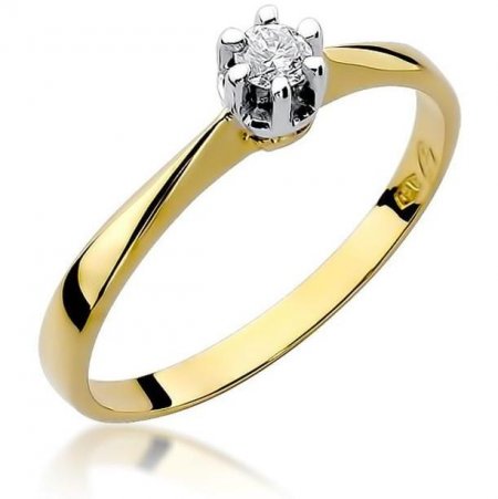 Harf Pierścionek z żółtego złota próby 585 z diamentem 0,10 ct B0072-PI-AUZ-DIW-02-OK