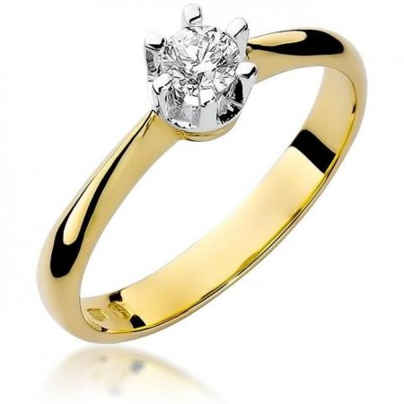 Harf Pierścionek z żółtego złota próby 585 z diamentem 0,23 ct B0072-PI-AUZ-DIW-06-OK