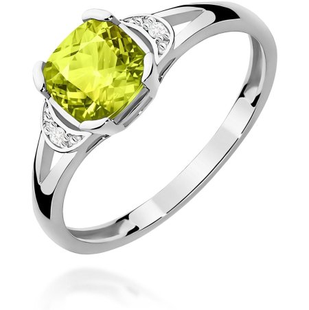 Harf Pierścionek z białego złota z oliwinem 1,00 ct, próba 585 B0080-PI-AUB-PEG-02-CU