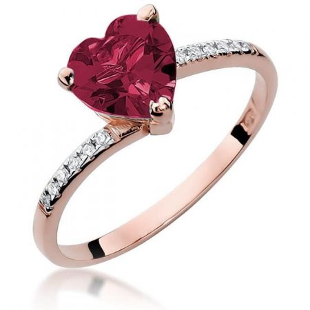 Harf Pierścionek z różowego złota z rubinem 1,70 ct, próba 585 B0100-PI-AUR-RUR-02-SE