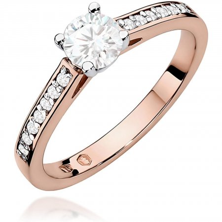 Harf Pierścionek z różowego złota próby 585 z diamentem 0,50 ct B0104-PI-AUR-DIW-04-OK