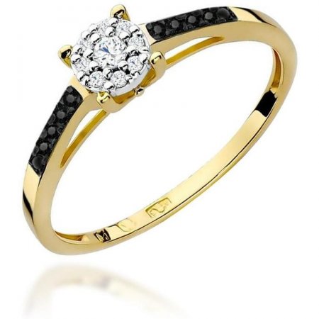 Harf Pierścionek z żółtego złota próby 375 z diamentem B0110-PI-00-XXX-02-OK