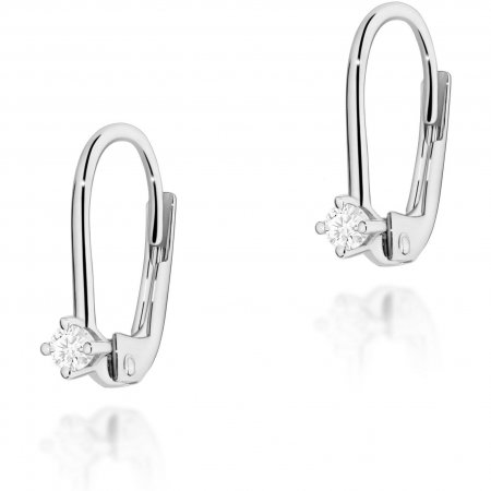 Harf Kolczyki z białego złota z brylantami 0,14 ct klasyczne basic B0114-KO-AUB-DIW-06-OK