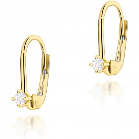 Harf Złote kolczyki z brylantami 0,14 ct klasyczne basic B0114-KO-AUZ-DIW-06-OK