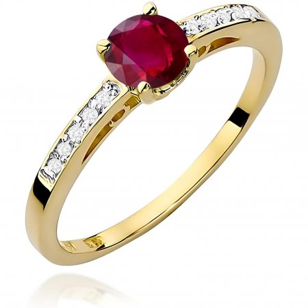 Harf Złoty pierścionek zaręczynowy z rubinem B0132-PI-AUZ-RUR-02-OK
