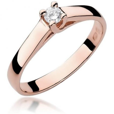 Harf Pierścionek z różowego złota próby 585 z diamentem 0,10 ct B0140-PI-AUR-DIW-02-OK