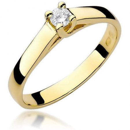 Harf Pierścionek z żółtego złota z diamentem 0,10 ct, próba 585 B0140-PI-AUZ-DIW-02-OK