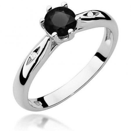 Harf Pierścionek z białego złota próby 375 z czarnym diamentem 0,50 ct B0148-PI-00-DIB-02-OK