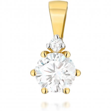 Biżuteria Harf B0152-ZA-AUZ-LDW-02-OK Złota klasyczna zawieszka z diamentem laboratoryjnym 0,50 ct