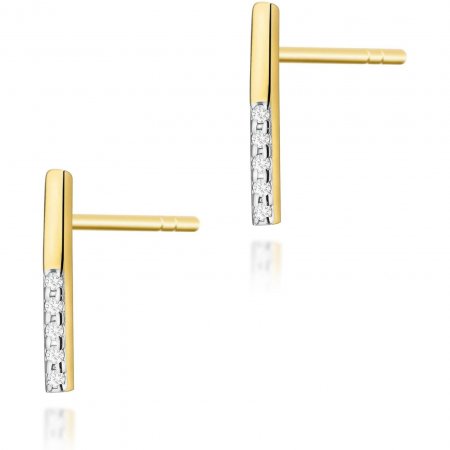 Harf Złote kolczyki patyczki z brylantami 0,05 ct B0154-KO-AUZ-DIW-02-00