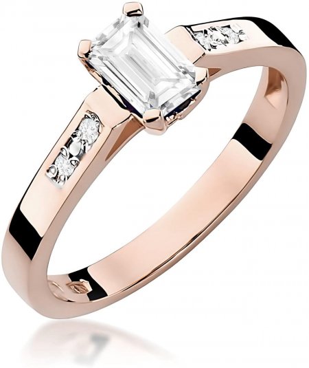 Harf Pierścionek z różowego złota próby 585 z diamentem laboratoryjnym 0,60 ct B0156-PI-AUR-LDW-02-ON