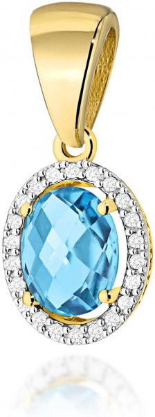 Biżuteria Harf B0160-ZA-AUZ-TOB-02-OW Okazała złota zawieszka z topazem Swiss 1.70 ct i brylantami