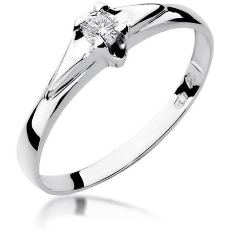 Harf Pierścionek z białego złota próby 375 z diamentem 0,10 ct B0176-PI-00-DIW-08-OK