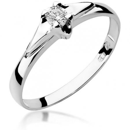 Harf Pierścionek z białego złota próby 375 z diamentem 0,12 ct B0176-PI-00-DIW-10-OK