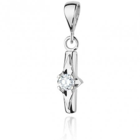 Biżuteria Harf B0176-ZA-AUB-DIW-04-OK Zawieszka z białego złota próby 585 z diamentem 0,10 ct