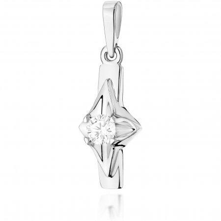 Harf Zawieszka z białego złota próby 585 z diamentem 0,20 ct B0176-ZA-AUB-DIW-06-OK
