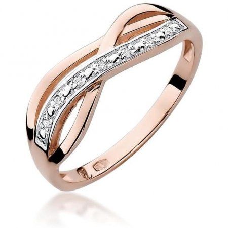 Harf Pierścionek z różowego złota próby 585 z diamentami B0180-PI-AUR-DIW-02-00