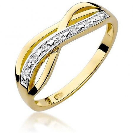 Harf Pleciony złoty pierścionek z brylantami 0,06 ct B0180-PI-AUZ-DIW-02-00