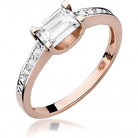 Harf Pierścionek z różowego złota próby 585 z diamentem laboratoryjnym 0,60 ct B0210-PI-AUR-LDW-02-ON