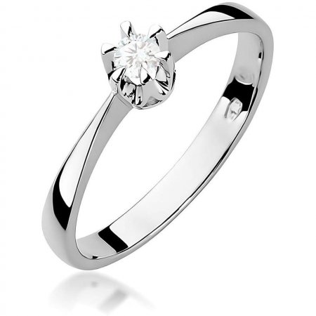 Harf Pierścionek z białego złota z diamentem 0,10 ct, próba 375 B0222-PI-00-DIW-08-OK