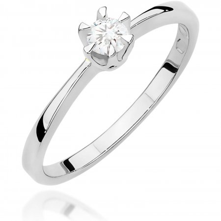 Harf Pierścionek z białego złota próby 375 z diamentem 0,15 ct B0222-PI-00-DIW-12-OK