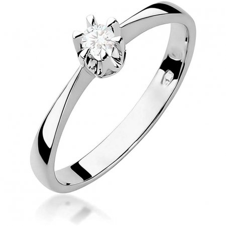 Harf Pierścionek z białego złota próby 585 z diamentem 0,08 ct B0222-PI-AUB-DIW-06-OK