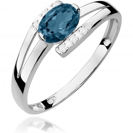 Harf Pierścionek z różowego złota z topazem London Blue, próba 375 B0238-PI-00-TOL-02-OW