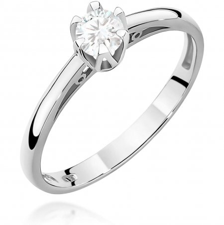 Harf Pierścionek z białego złota próby 375 z diamentem 0,15 ct B0266-PI-00-DIW-02-OK