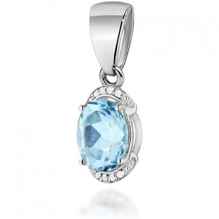 Harf Zawieszka z białego złota z topazem Swiss 3,00 ct, próba 585 B0300-ZA-AUB-TOB-02-OW