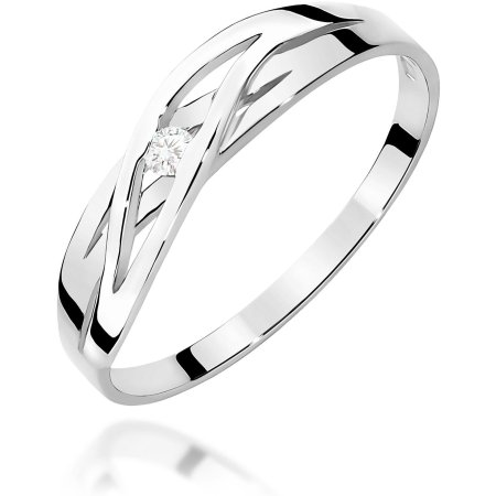 Harf Pierścionek z białego złota z diamentem, próba 375 B0312-PI-00-DIW-02-OK