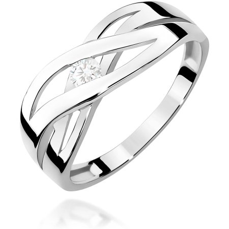 Harf Pierścionek z białego złota próby 375 z diamentem 0,10 ct B0312-PI-00-DIW-06-OK
