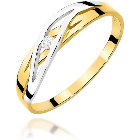 Harf Pleciony złoty pierścionek z brylantami 0,04 ct B0312-PI-AUZ-DIW-02-OK