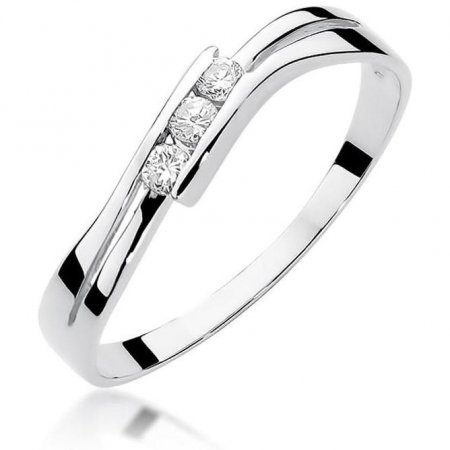 Harf Pierścionek z białego złota z brylantem 0,12 ct B0318-PI-AUB-DIW-02-00