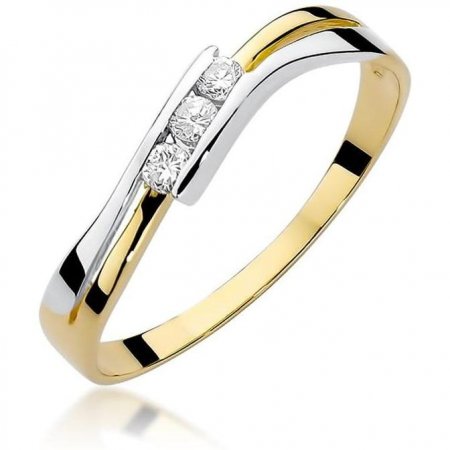 Harf Złoty pierścionek 585 z brylantem 0,12 ct B0318-PI-AUZ-DIW-02-00