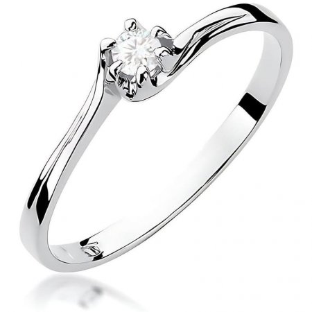 Harf Pierścionek z białego złota próby 375 z diamentem 0,10 ct B0326-PI-00-DIW-02-OK