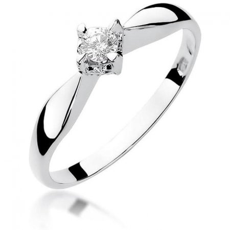 Harf Pierścionek z białego złota z diamentem 0,12 ct, próba 375 B0342-PI-00-DIW-02-OK