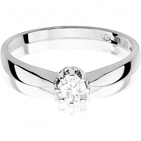 Harf Pierścionek z białego złota próby 585 z diamentem laboratoryjnym 0,15 ct B0346-PI-AUB-LDW-02-OK