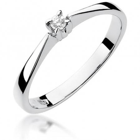 Harf Pierścionek z białego złota próby 375 z diamentem B0350-PI-00-DIW-02-OK