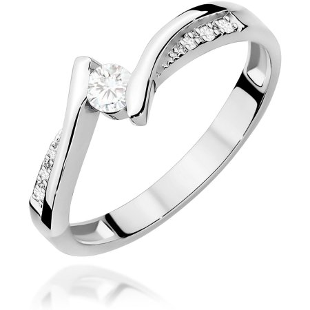 Harf Pierścionek z białego złota próby 375 z diamentem 0,13 ct B0354-PI-00-DIW-02-OK