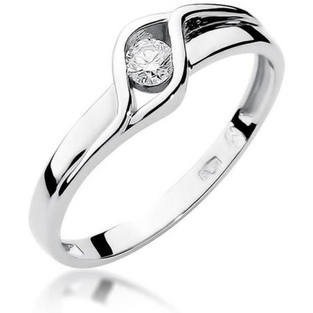 Harf Pierścionek z białego złota próby 375 z diamentem 0,10 ct B0356-PI-00-DIW-04-OK