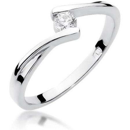 Harf Pierścionek z białego złota próby 375 z diamentem 0,10 ct B0360-PI-00-DIW-02-OK