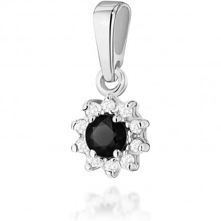 Harf Zawieszka z białego złota z czarnym diamentem 0,12 ct, próba 585 B0370-ZA-AUB-DIB-02-OK
