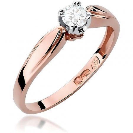 Harf Pierścionek z różowego złota z diamentem laboratoryjnym 0,25 ct, próba 585 B0394-PI-AUR-LDW-02-OK