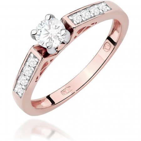 Harf Pierścionek z różowego złota z diamentem 0,30 ct, próba 585 B0396-PI-AUR-DIW-02-OK